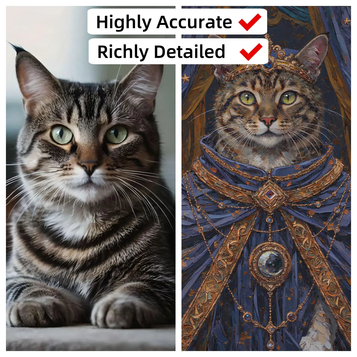 Renaissance Pet Portrait Oil Painting_one pet