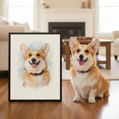 Watercolor Oil Mix Pet Portrait