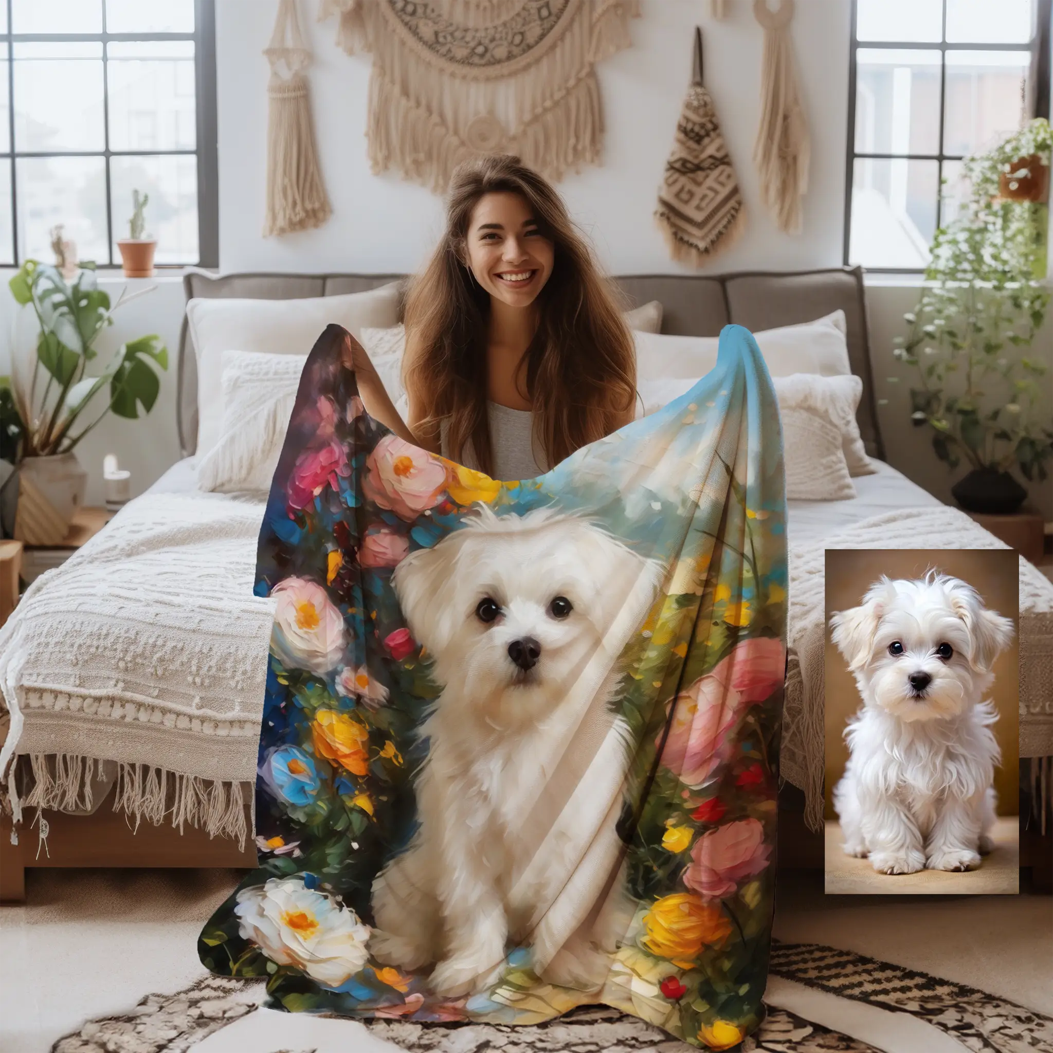 Monet-style garden Pet Blanket