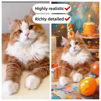 Birthday-themed Custom Pet Portrait
