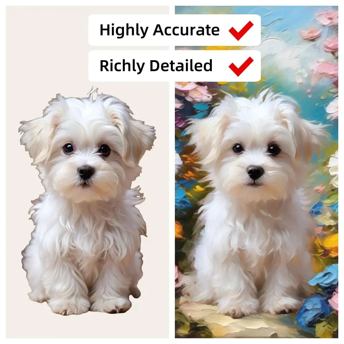 Monet-style garden oil painting pet portrait