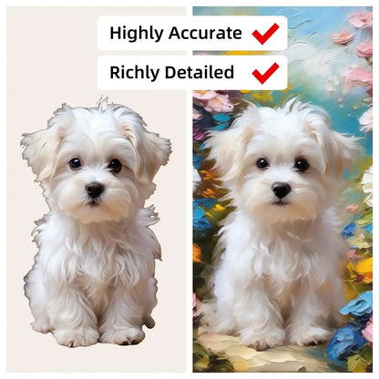 Monet-style garden oil painting pet portrait