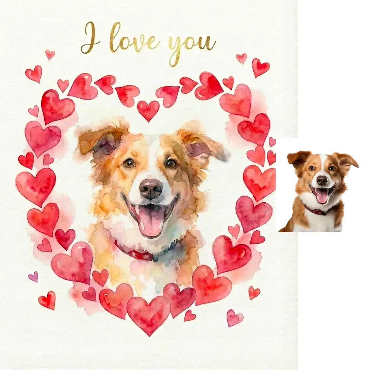 Custom Border Collie watercolor painting personalized gift by Tailprints