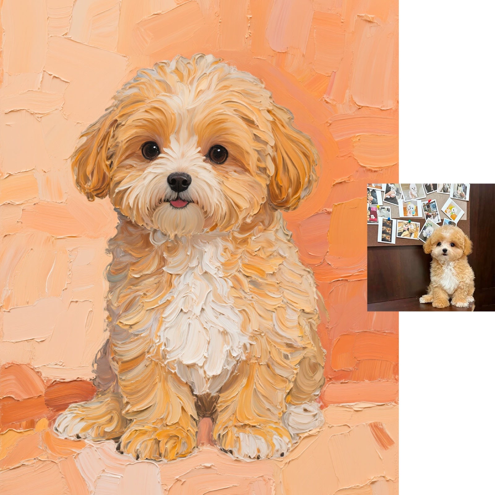 Before and after: photo turned into palette knife painting