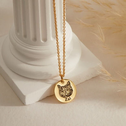 Custom Pet Face Necklace - TailPrints