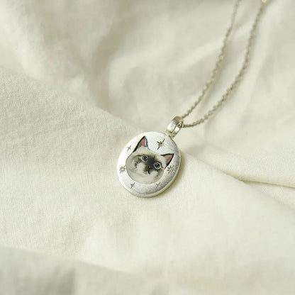 Custom Pet Face Necklace - TailPrints