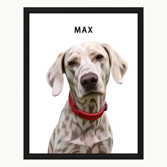 Personalized Weimaraner Dog Vector Art Portrait with Name by Tailprints