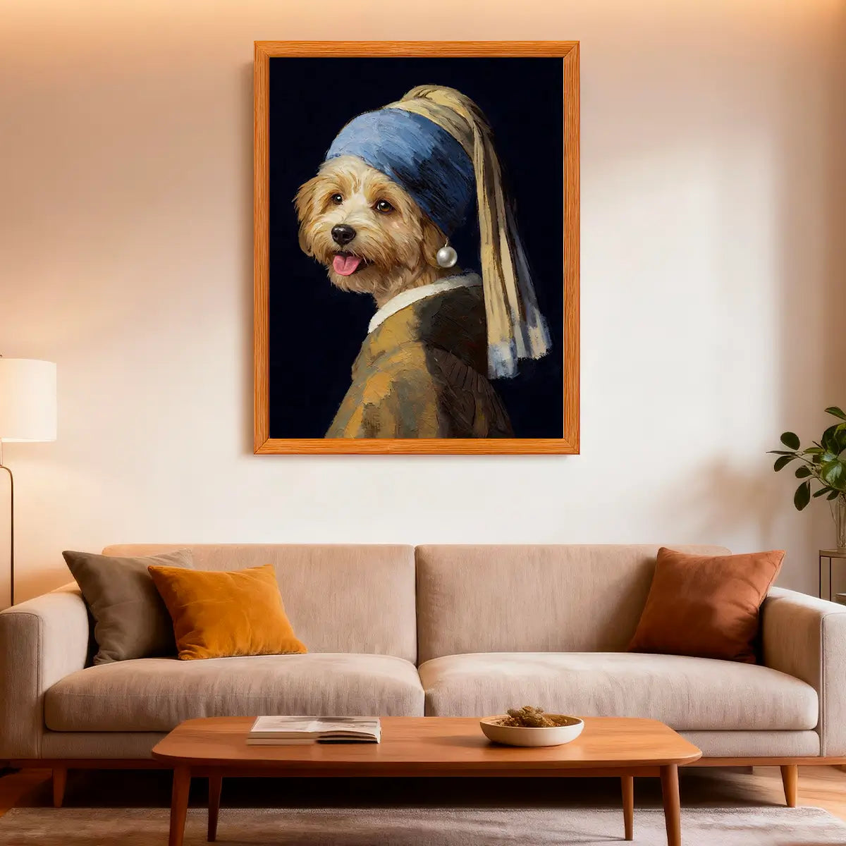 Personalized dog pearl earring parody wall art living room decor by Tailprints