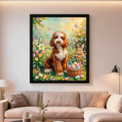 Personalized Dog Easter Portrait Wall Art for Spring Home Decor by Tailprints