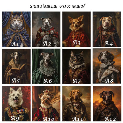 Custom Renaissance Pet Portraits for Men in various royal styles by Tailprints.