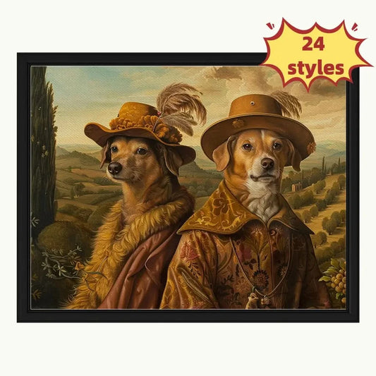 Personalized Double Pet Historical Art 24 Styles by Tailprints